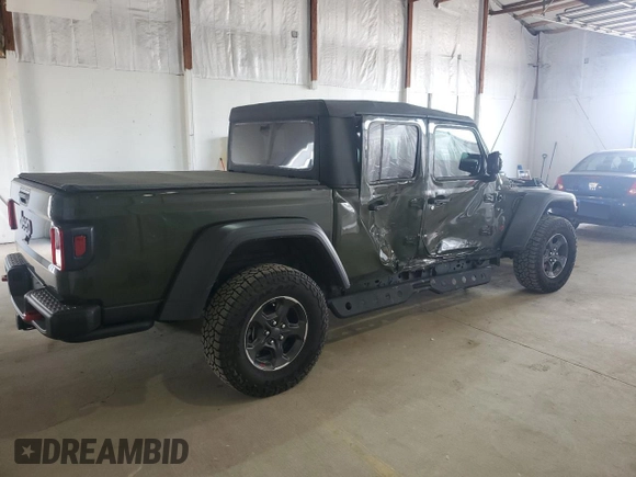2023 Jeep Gladiator Rubicon with VIN 1C6JJTBGXPL537729, listed as a Copart auction lot 53788625 with 17,568 mi miles and Salvage title. Bid and sale history available at DreamBid. Image 3.
