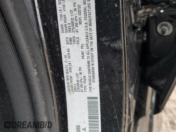 2024 Ram 1500 Tradesman with VIN 1C6SRECG9RN205666, listed as a Copart auction lot 75100444 with Not provided miles and Non repairable. Bid and sale history available at DreamBid. Image 13.
