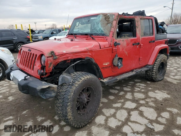2014 Jeep Wrangler Unlimited Sahara with VIN 1C4BJWEG3EL292912, listed as a Copart auction lot 46402825 with 91,392 mi miles and Salvage Title. Bid and sale history available at carsss.com. Image 1.