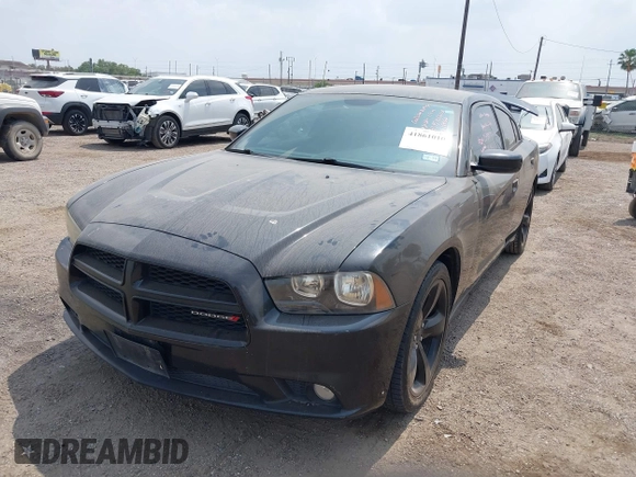 2014 Dodge Charger SXT with VIN 2C3CDXHG3EH122158, listed as a IAAI auction lot 41861010 with 122,842 mi miles. Bid and sale history available at carsss.com. Image 2.