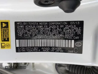 2013 Lexus ES 300h with VIN JTHBW1GGXD2036500, listed as a IAAI auction lot 42153501 with 249,961 mi miles and . Bid and sale history available at DreamBid. Image 9.