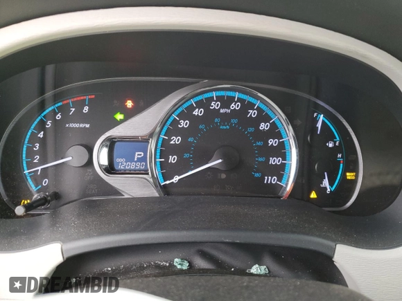 2012 Toyota Sienna XLE with VIN 5TDDK3DC4CS030704, listed as a Copart auction lot 44935165 with 120,890 mi miles and Salvage title. Bid and sale history available at DreamBid. Image 9.