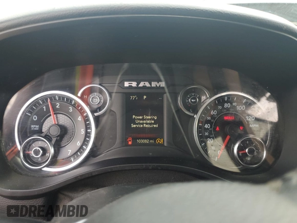 2020 Ram 1500 Big Horn z VIN 1C6RRFFGXLN300261, wystawiony jako Copart lot #57476265 z przebiegiem 103 082 mil mil oraz Szkoda całkowita • Salvage title. Historia ofert i sprzedaży dostępna na DreamBid. Obrazek 9.