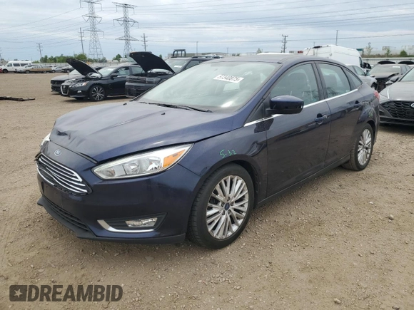2017 Ford Focus Titanium with VIN 1FADP3J27HL298402, listed as a Copart auction lot 57340875 with 110,172 mi miles and Salvage title. Bid and sale history available at DreamBid. Image 1.