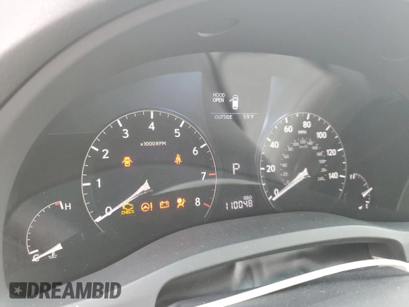 2012 Lexus RX 350 with VIN 2T2ZK1BA7CC083803, listed as a Copart auction lot 58157925 with 110,048 mi miles and Salvage title. Bid and sale history available at DreamBid. Image 9.