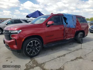 2021 Chevrolet Suburban RST with VIN 1GNSKEKD2MR285261, listed as a Copart auction lot 73333104 with 73,158 mi miles and Salvage Title. Bid and sale history available at carsss.com. Image 1.