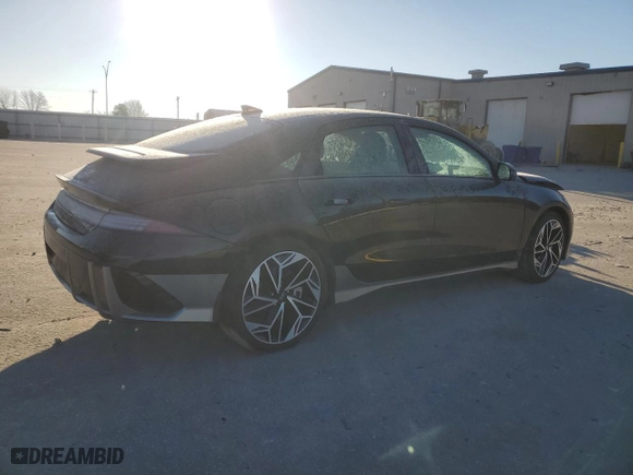 2023 Hyundai IONIQ 6 SEL with VIN KMHM34AC9PA029814, listed as a Copart auction lot 89076885 with NaN miles and Salvage Title. Bid and sale history available at carsss.com. Image 3.