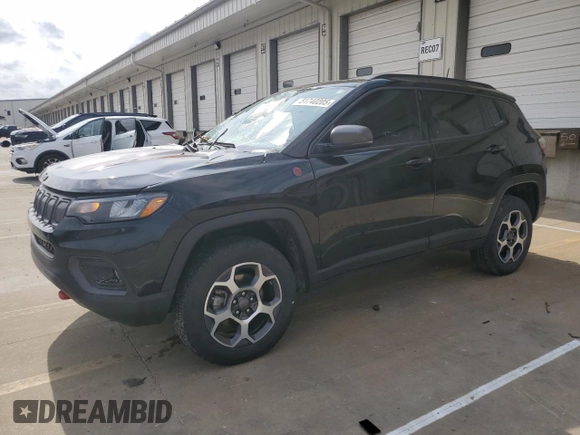 2022 Jeep Compass Trailhawk with VIN 3C4NJDDB1NT108093, listed as a Copart auction lot 51740205 with 45,774 mi miles and Salvage title. Bid and sale history available at DreamBid. Image 1.