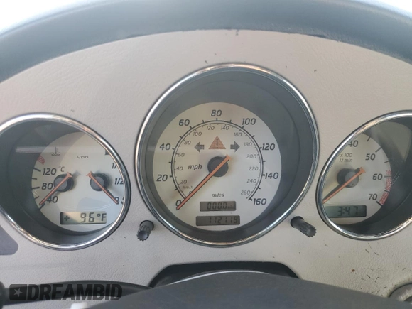 1999 Mercedes-Benz SLK-Class with VIN WDBKK47F2XF102913, listed as a Copart auction lot 76196644 with 112,119 mi miles and Clean Title. Bid and sale history available at carsss.com. Image 9.