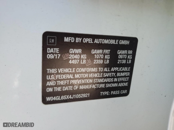 2018 Buick Regal Sportback Preferred with VIN W04GL6SX4J1052921, listed as a Copart auction lot 76075484 with 18,062 mi miles and Salvage Title. Bid and sale history available at carsss.com. Image 14.