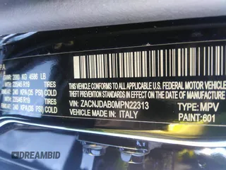 2021 Jeep Renegade Jeepster with VIN ZACNJDAB0MPN22313, listed as a IAAI auction lot 41072265 with 26,038 mi miles and . Bid and sale history available at DreamBid. Image 9.