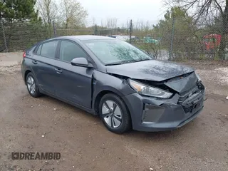 2019 Hyundai Ioniq Blue with VIN KMHC65LC7KU117578, listed as a IAAI auction lot 42173054 with 80,541 mi miles and . Bid and sale history available at DreamBid. Image 1.