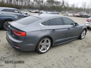 2018 Audi A5 Sportback Premium Plus with VIN WAUENCF53JA005570, listed as a Copart auction lot 45690585 with 104,364 mi miles and Salvage Title. Bid and sale history available at carsss.com. Image 3.