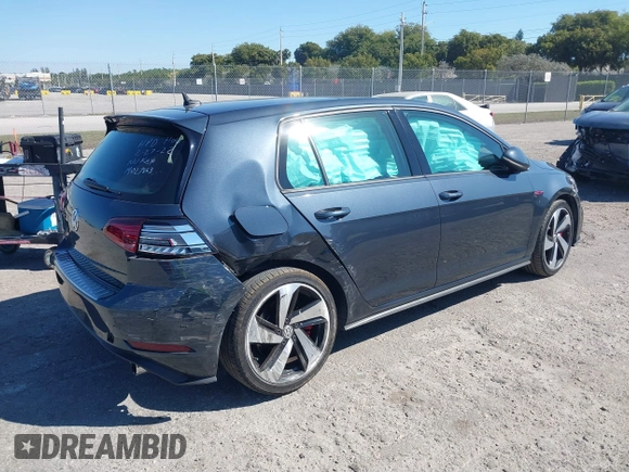 2019 Volkswagen Golf GTI S with VIN 3VW6T7AU1KM027863, listed as a IAAI auction lot 41782997 with 91,652 mi miles. Bid and sale history available at carsss.com. Image 4.