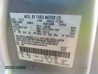 2011 Ford Escape XLT with VIN 1FMCU9DG2BKA63519, listed as a IAAI auction lot 36458159 with 168,475 mi miles. Bid and sale history available at carsss.com. Image 9.