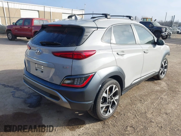 2022 Hyundai Kona Limited with VIN KM8K53A3XNU795476, listed as a IAAI auction lot 41172280 with 13,684 mi miles. Bid and sale history available at carsss.com. Image 4.