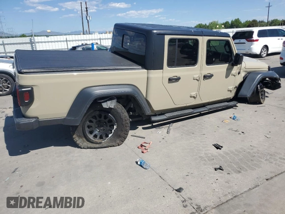 2020 Jeep Gladiator Sport S with VIN 1C6HJTAG5LL161239, listed as a Copart auction lot 60348605 with 35,333 mi miles and Salvage title. Bid and sale history available at DreamBid. Image 3.