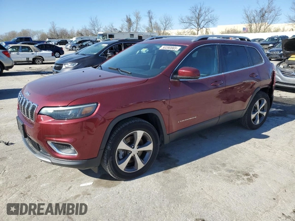 2019 Jeep Cherokee Limited with VIN 1C4PJMDX2KD404679, listed as a Copart auction lot 50390865 with 60,674 mi miles and Salvage Title. Bid and sale history available at carsss.com. Image 1.