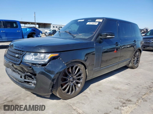 2017 Land Rover Range Rover with VIN SALGS5FE0HA347500, listed as a Copart auction lot 46118235 with 104,637 mi miles and Clean title. Bid and sale history available at DreamBid. Image 1.
