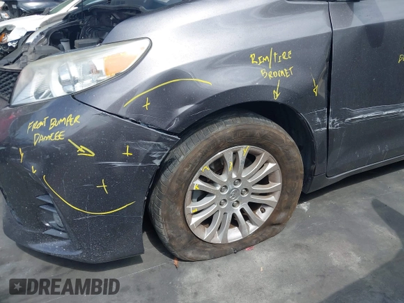 2015 Toyota Sienna XLE with VIN 5TDYK3DC2FS686969, listed as a IAAI auction lot 42559541 with 103,190 mi miles and . Bid and sale history available at DreamBid. Image 6.