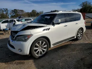 2011 Infiniti QX56 7-passenger with VIN JN8AZ2NE1B9002918, listed as a Copart auction lot 88259185 with 184,660 mi miles and Salvage Title. Bid and sale history available at carsss.com. Image 1.