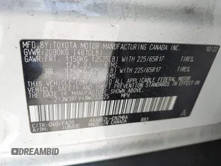 2022 Toyota RAV4 XLE with VIN 2T3W1RFV4NW233025, listed as a IAAI auction lot 42238717 with 39,156 mi miles and . Bid and sale history available at DreamBid. Image 9.