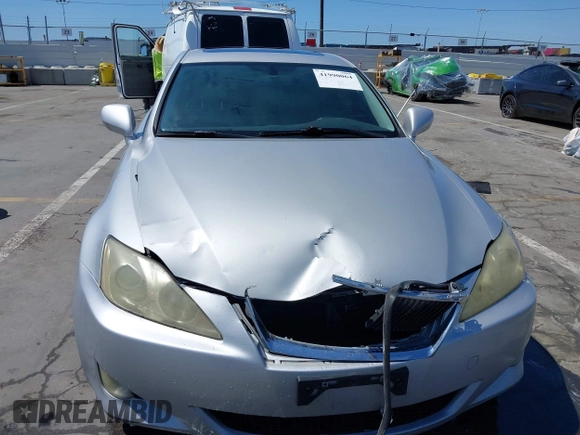 2007 Lexus IS with VIN JTHBK262775037758, listed as a IAAI auction lot 41990064 with 156,319 mi miles. Bid and sale history available at carsss.com. Image 6.