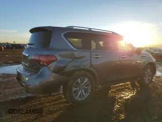 2015 Infiniti QX80 with VIN JN8AZ2NC1F9370925, listed as a Copart auction lot 79489854 with 147,165 mi miles and Salvage Title. Bid and sale history available at carsss.com. Image 3.
