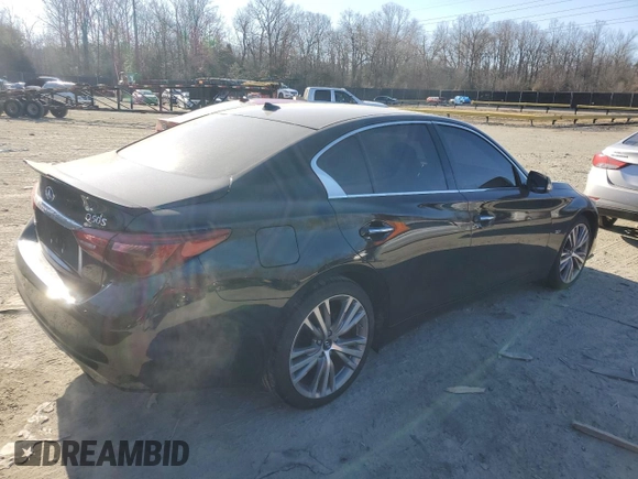 2018 Infiniti Q50 3.0t LUXE with VIN JN1EV7AR6JM440783, listed as a Copart auction lot 46098645 with 60,221 mi miles and Salvage Title. Bid and sale history available at carsss.com. Image 3.