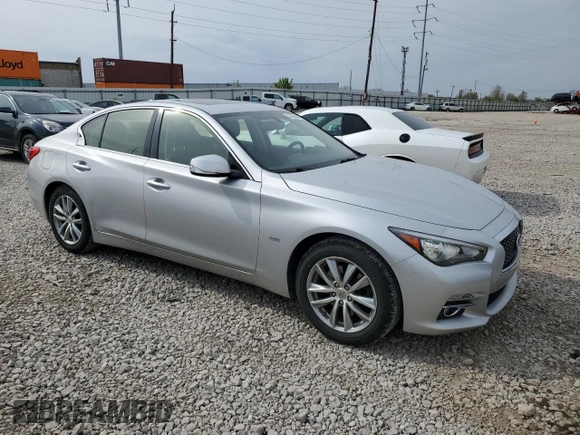 2016 Infiniti Q50 Premium with VIN JN1CV7AR2GM252066, listed as a Copart auction lot 53565405 with 163,870 mi miles and Salvage Title. Bid and sale history available at DreamBid. Image 4.
