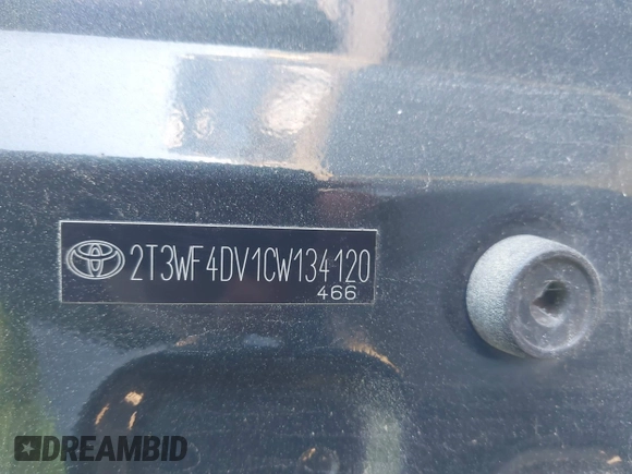 2012 Toyota RAV4 Sport с VIN 2T3WF4DV1CW134120, выставлен на аукционе IAAI как лот 41883813 с пробегом 173 451 миль миль и . История ставок и продаж доступна на DreamBid. Изображение 9.