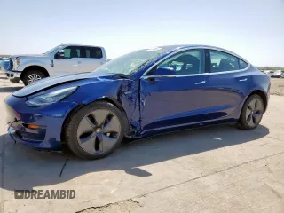 2020 Tesla Model 3 Long Range with VIN 5YJ3E1EB6LF617634, listed as a Copart auction lot 87010814 with 72,916 mi miles and Salvage Title. Bid and sale history available at carsss.com. Image 1.