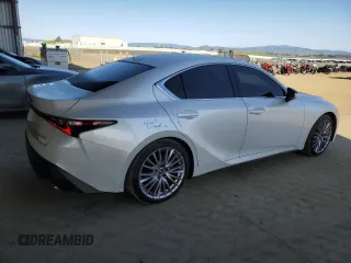 2023 Lexus IS with VIN JTHDA1D29P5126031, listed as a Copart auction lot 47622445 with 17,562 mi miles and Salvage Title. Bid and sale history available at carsss.com. Image 3.