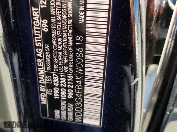 2019 Mercedes-Benz A 220 with VIN WDD3G4EB4KW008618, listed as a Copart auction lot 66050815 with 58,869 mi miles and Clean title. Bid and sale history available at DreamBid. Image 13.
