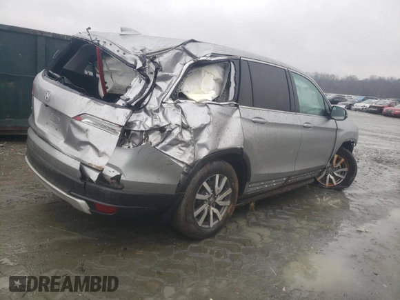 2020 Honda Pilot EX-L with VIN 5FNYF5H58LB023188, listed as a Copart auction lot 42704005 with 72,164 mi miles and Salvage Title. Bid and sale history available at carsss.com. Image 3.