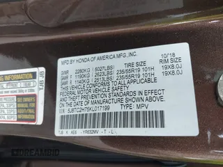 2019 Acura RDX w/Advance Pkg with VIN 5J8TC2H75KL017199, listed as a IAAI auction lot 41565130 with 67,880 mi miles. Bid and sale history available at carsss.com. Image 9.