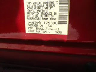 2015 Nissan Altima 2.5 with VIN 1N4AL3AP2FC179390, listed as a IAAI auction lot 41833729 with 191,760 mi miles. Bid and sale history available at carsss.com. Image 9.