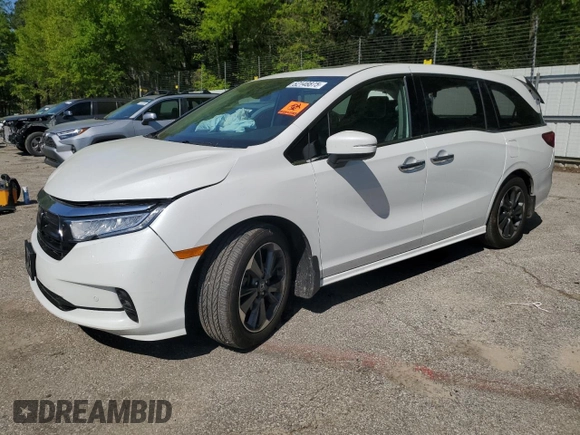 2022 Honda Odyssey Touring with VIN 5FNRL6H8XNB501482, listed as a Copart auction lot 52148875 with 32,568 mi miles and Salvage title. Bid and sale history available at DreamBid. Image 1.