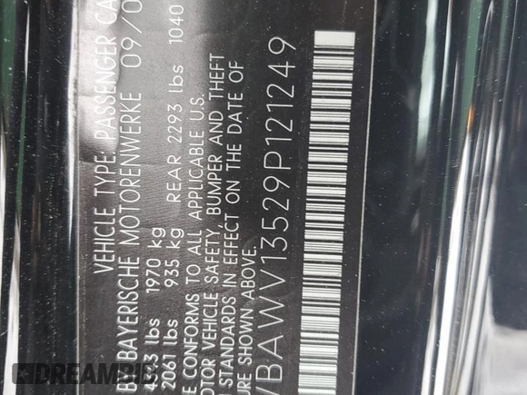 2009 BMW 3 Series 328i with VIN WBAWV13529P121249, listed as a Copart auction lot 89005845 with 107,011 mi miles and Salvage Title. Bid and sale history available at carsss.com. Image 14.