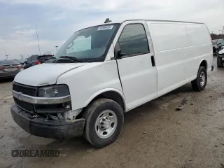 2018 Chevrolet Express Cargo Van with VIN 1GCWGBFP9J1254050, listed as a Copart auction lot 45688435 with 208,216 mi miles and Clean Title. Bid and sale history available at carsss.com. Image 1.
