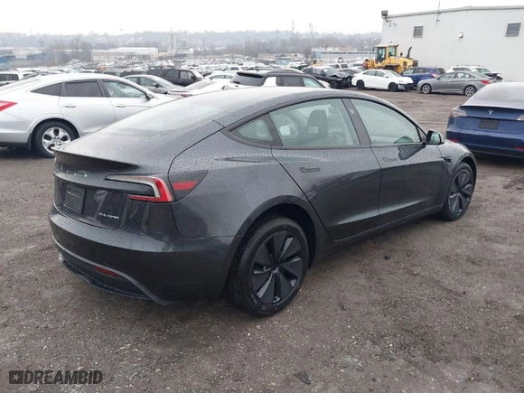 2025 Tesla Model 3 Long Range with VIN 5YJ3E1EB6SF878888, listed as a IAAI auction lot 41451317 with 732 mi miles. Bid and sale history available at carsss.com. Image 4.