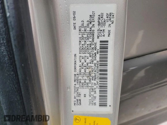 2003 Lexus RX 300 z VIN JTJHF10U130298408, wystawiony jako Copart lot #58018395 z przebiegiem 218 010 mil mil oraz Szkoda całkowita • Salvage title. Historia ofert i sprzedaży dostępna na DreamBid. Obrazek 13.