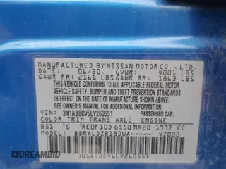2020 Nissan Sentra SV z VIN 3N1AB8CV6LY260551, wystawiony jako Copart lot #51283215 z przebiegiem 71 434 mil mil oraz Szkoda całkowita • Salvage title. Historia ofert i sprzedaży dostępna na DreamBid. Obrazek 13.