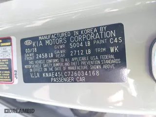 2018 Kia Stinger GT1 with VIN KNAE45LC7J6034168, listed as a IAAI auction lot 41979658 with 111,854 mi miles. Bid and sale history available at carsss.com. Image 9.