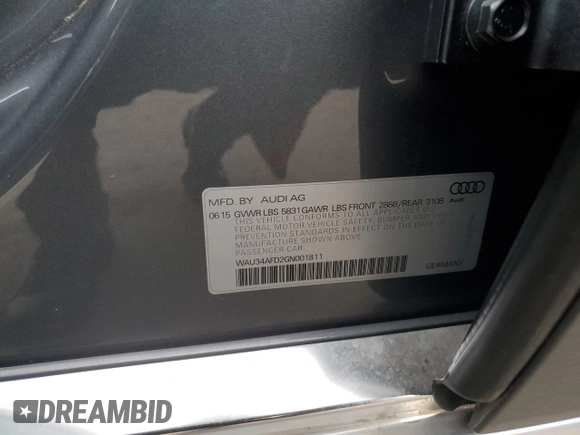 2016 Audi A8 3.0T с VIN WAU34AFD2GN001811, выставлен на аукционе Copart как лот 62304935 с пробегом 76 161 миль миль и Списание • Salvage title. История ставок и продаж доступна на DreamBid. Изображение 12.