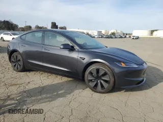 2025 Tesla Model 3 Long Range with VIN 5YJ3E1EA0SF922262, listed as a Copart auction lot 48358095 with 831 mi miles and Salvage title. Bid and sale history available at DreamBid. Image 4.