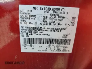 2013 Ford Explorer XLT с VIN 1FM5K7D80DGB86303, выставлен на аукционе Copart как лот 66703925 с пробегом 171 787 миль миль и Чистый • Clean title. История ставок и продаж доступна на DreamBid. Изображение 13.