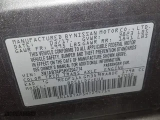 2017 Nissan Sentra SV with VIN 3N1AB7AP5HY294714, listed as a IAAI auction lot 41986909 with 171,932 mi miles. Bid and sale history available at carsss.com. Image 9.