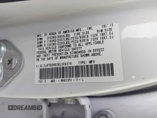 2014 Acura RDX Tech Pkg with VIN 5J8TB3H50EL004274, listed as a IAAI auction lot 41700055 with 163,318 mi miles. Bid and sale history available at carsss.com. Image 9.