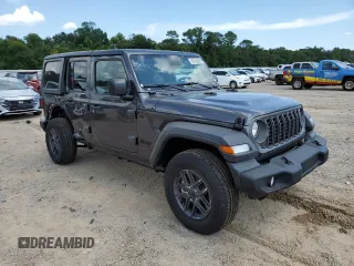 2025 Jeep Wrangler Sport S with VIN 1C4PJXDN9SW557497, listed as a Copart auction lot 63603555 with 4,443 mi miles and Clean title. Bid and sale history available at DreamBid. Image 4.